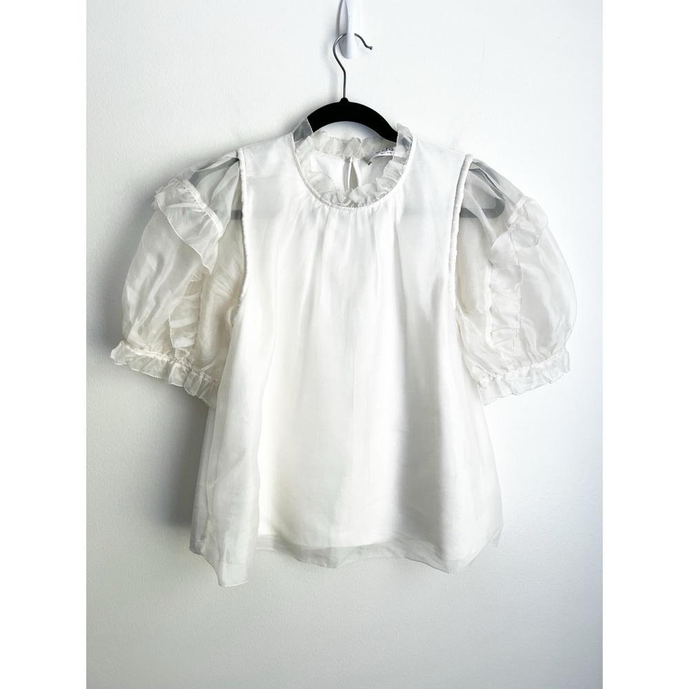 Sea New York Puff Sleeve Silk Cotton Blouse, Size M